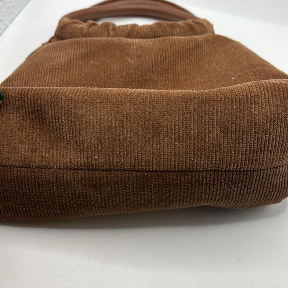 Brandy Melville light brown Corduroy mini bag exterior pocket casual festival - Picture 9 of 16